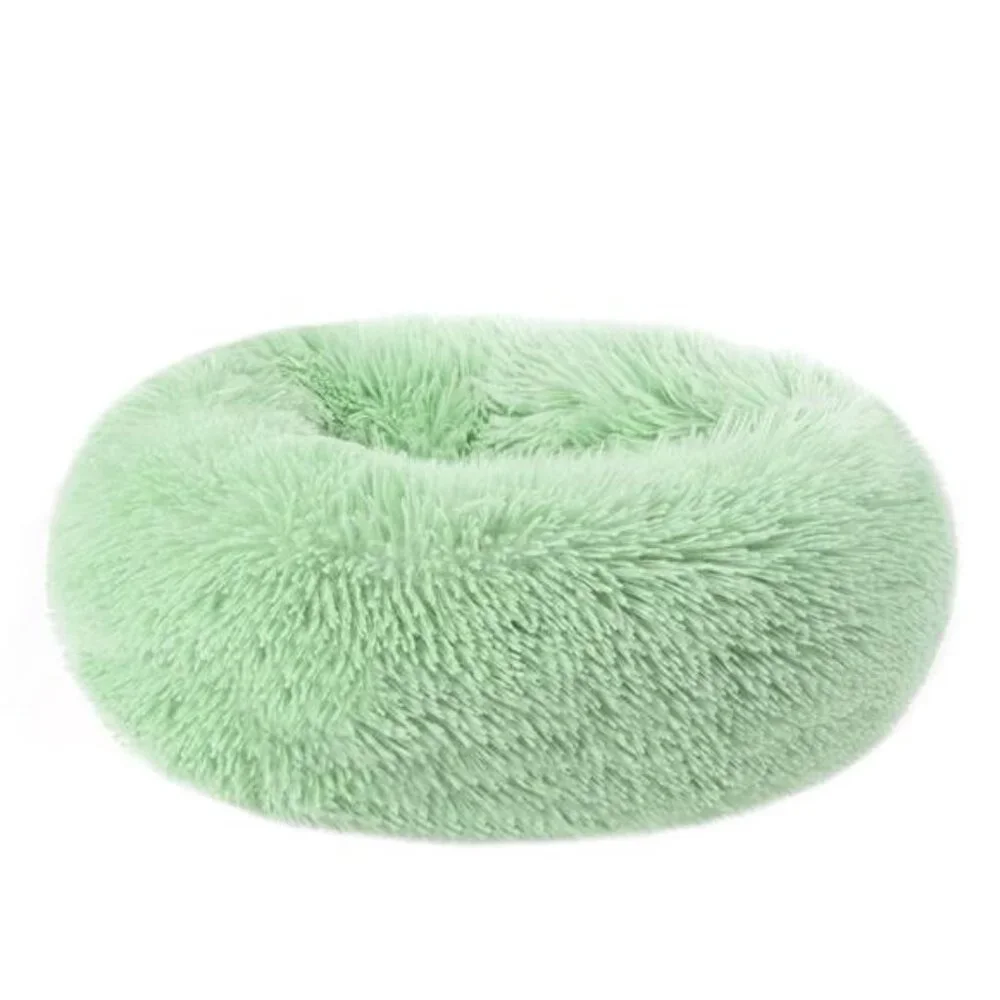 Round Plush Pet Bed Dogs Cats,Fluffy Soft Warm Calming Dog Bed Sleeping 16 Inch